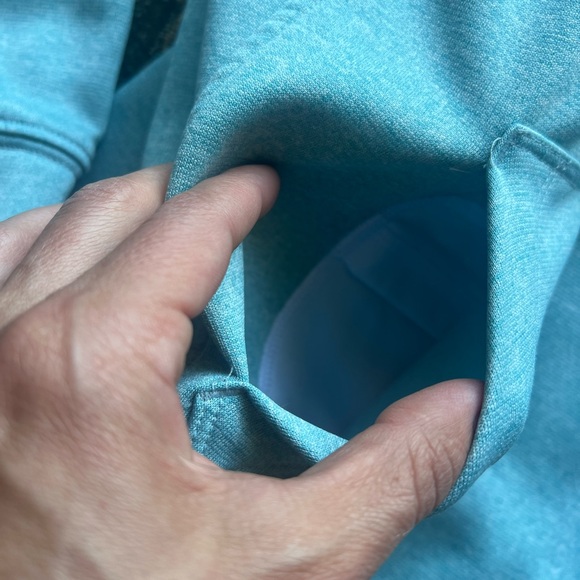 The north face athletic fleece hoodie sweatshirt small blue front pocket S - Picture 11 of 14